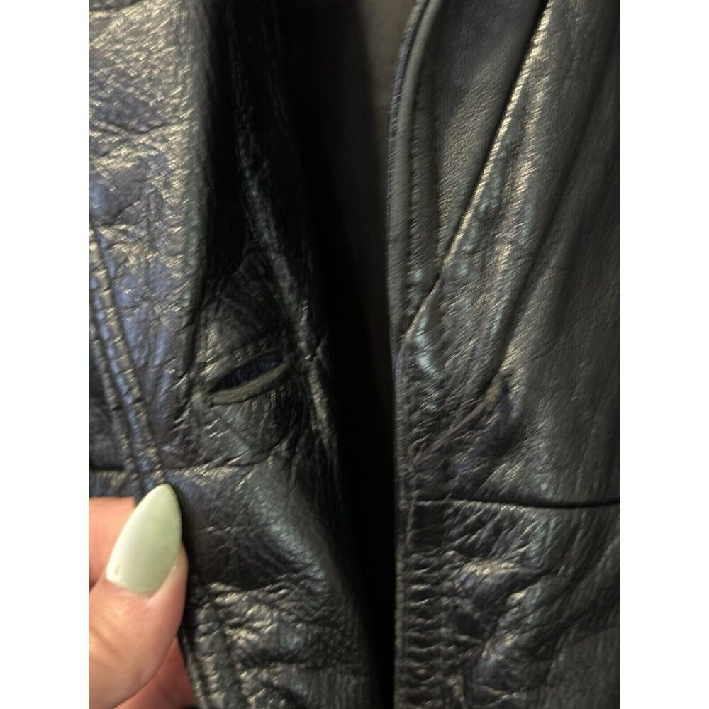 Wilsons The Leather Experts Womens Black Leather THINSULATE Button Jacket Sz M - Picture 4 of 14